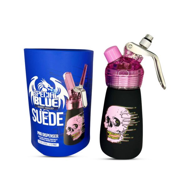 Special Blue Suede Pro Whipped Cream Dispenser Neon Skull Edition Box