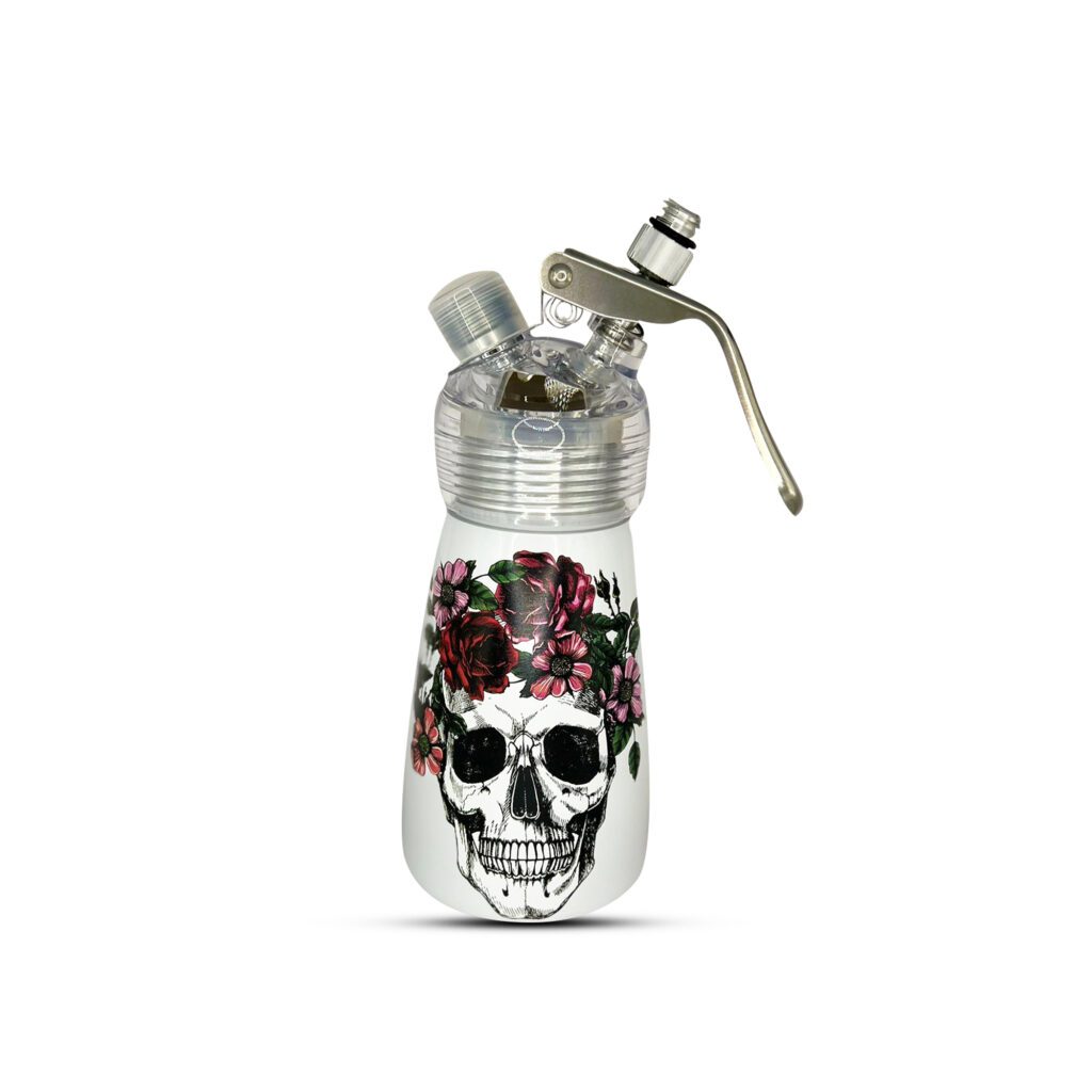 Special Blue Multi-Purpose Whipped Cream Dispenser Floral Skull Edition